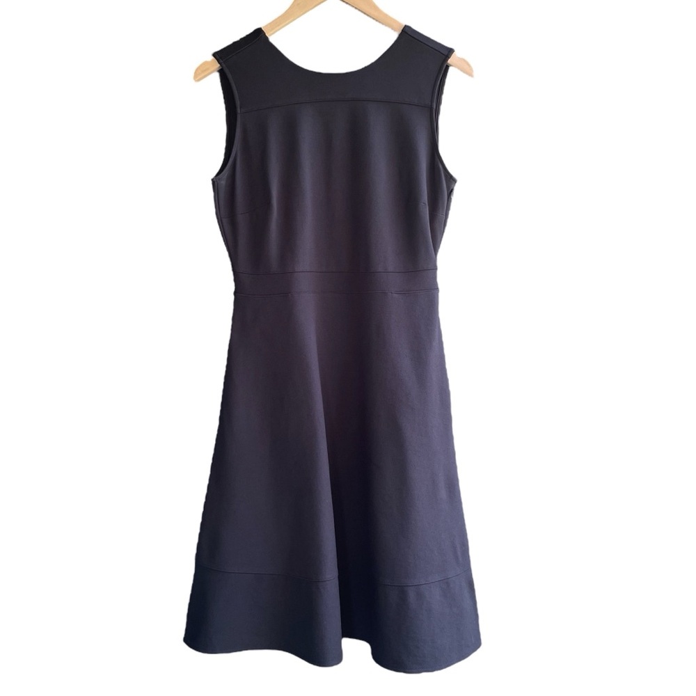 Lands' End Black Ponte Knit Dress LBD Sleeveless Pockets Preppy Career Size 6P